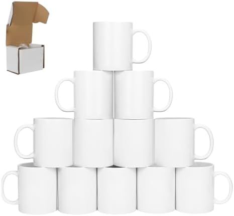 12 PAQUETS-BLANC-11 OZ Tasses de sublimation blanches
